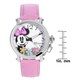 Disney Rhinestone Flower Minnie Leather Strap Watch