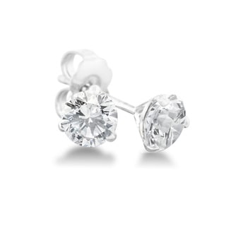 1/2 Carat Diamond Martini Stud Earrings In 14 Karat White Gold, (J-K, I2-I3)