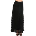 Shop The Trends Women's A-line Maxi Skirt with Sheer Lace Triangular Hem Inset