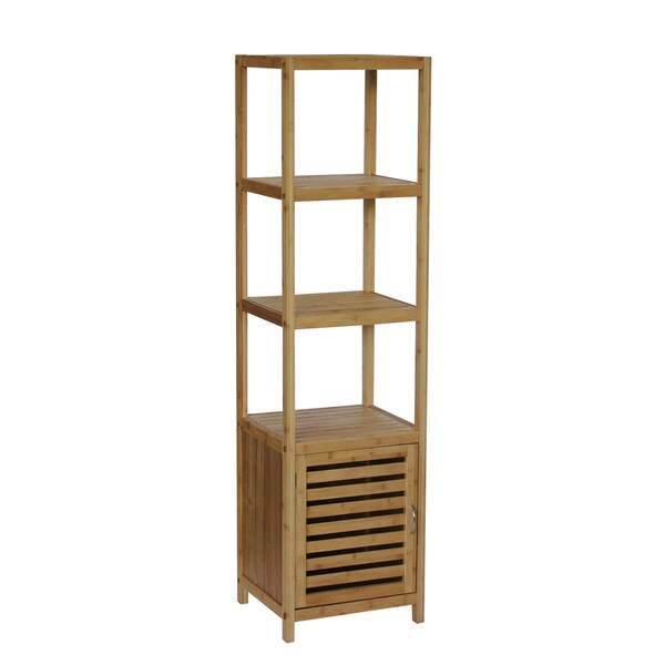 Bamboo Natural Spa 5-shelf Cabinet Tower
