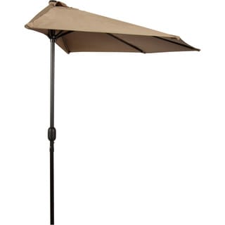 9' Patio Half Umbrella by Trademark Innovations (Tan)