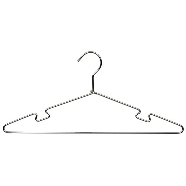 Polished Chrome Metal Top Hanger with Notches (Box of 100)