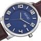 August Steiner Men's Ultra-Thin Swiss Quartz Leather Strap Watch