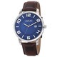 August Steiner Men's Ultra-Thin Swiss Quartz Leather Strap Watch