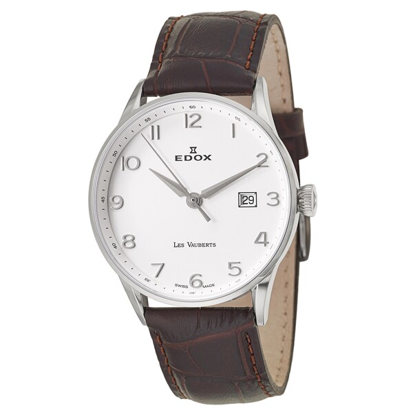 Edox Men's 'Les Vauberts' Stainless Steel Swiss Quartz   Watch