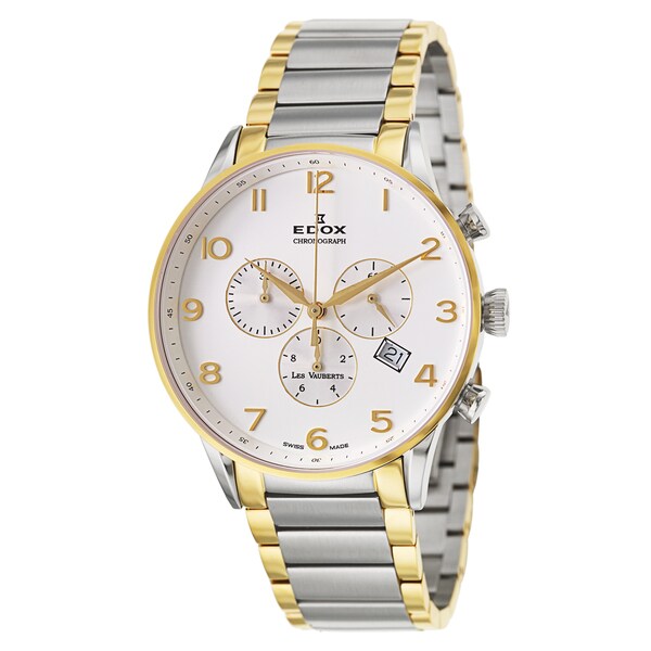 Edox Men's 'Les Vauberts' Stainless Steel Swiss Quartz   Watch