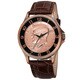 August Steiner Men's Japanese Quartz Kennedy Half Dollar Coin Leather Strap Watch