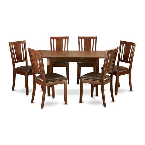 Mahogany Table Leaf and 6 Dining Room Chairs 7piece Dining Set 