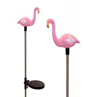 Tricod Solar Pink Flamingo Color Change LED Garden Stake (Set of 2)