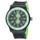 Zunammy Men's Green Case & Ring / Green & Black Rubber Strap Watch
