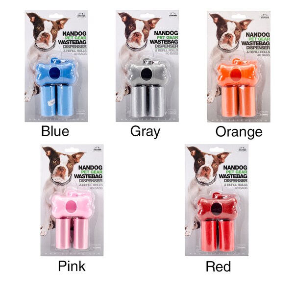 Nandog Bone Shaped Waste Bag Holder W/40 Bags