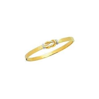 14k Two Tone 7-inch 4.6mm Loveknot Bangle Bracelet