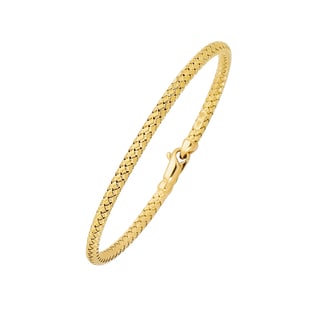 14k Yellow Gold 7.25-inch 3.4mm Basketweave Bangle