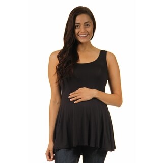 24/7 Comfort Apparel Women's Maternity Sleeveless Tunic Tank