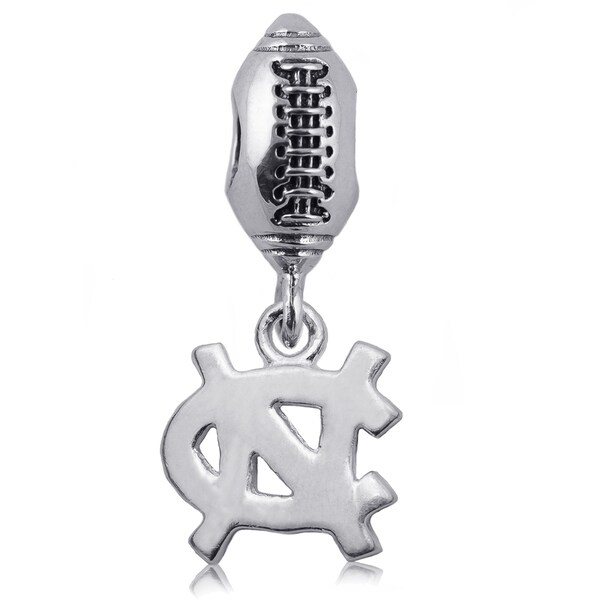 Shop UNC Sterling Silver Football Charm Bead Free Shipping On Orders