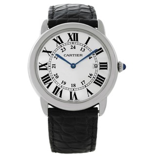 Cartier Men's W6700255 Ronde Solo Round Black Leather Watch