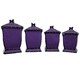 Country French Hand-painted 4-piece Purple Square Canister Set
