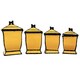 Country French Hand-painted 4-piece Yellow Square Canister Set