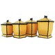 Country French Hand-painted 4-piece Yellow Square Canister Set
