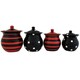 Multistriped Polka Dot Hand-painted Food Storage Canister 4-piece Set