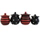 Multistriped Polka Dot Hand-painted Food Storage Canister 4-piece Set
