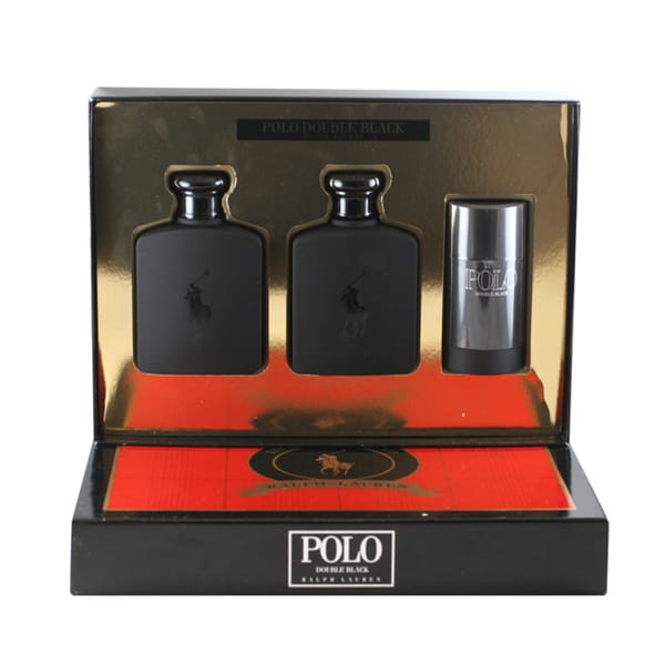 Ralph Lauren Polo Double Black Men's 3piece Gift Set Overstock Shopping Big Discounts on