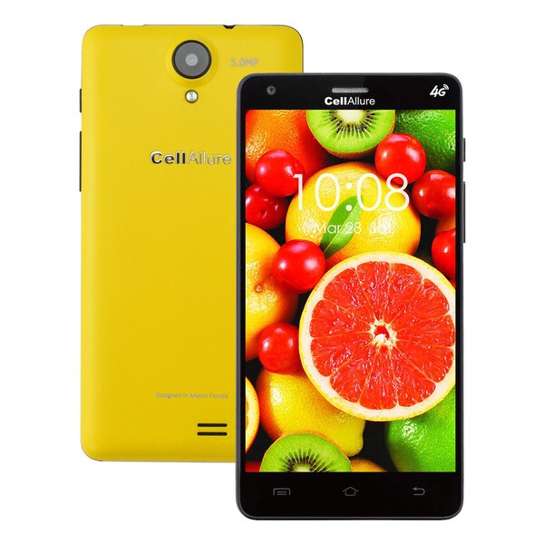 CellAllure Smart III 5-inch Yellow Unlocked GSM Dual-SIM 4G 4GB Android 4.2.2 Smartphone