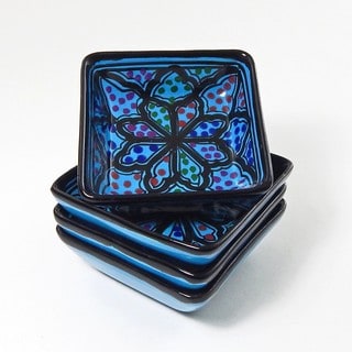 Square Sauce Dishes (Set of 4)  Turqa Design, by Le Souk Ceramique