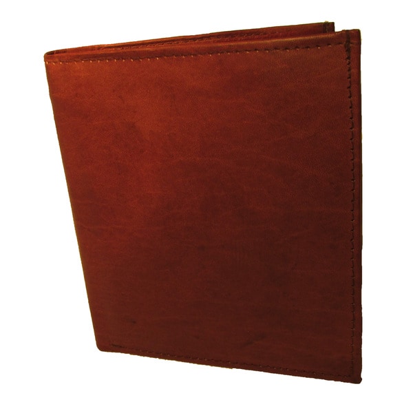 Continental Leather Men's Bifold Tall Slim Hipster Wallet with 10