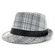 Faddism Men's Grey Plaid Fashion Fedora Hat