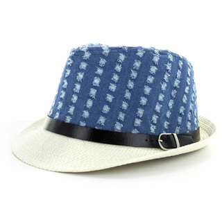 Faddism Men's Denim Fashion Fedora Hat