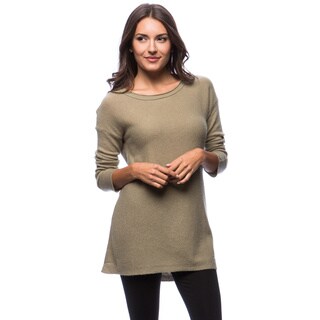Premise Long Sleeve Knit Boat Neck A-Line Cashmere Tunic