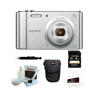 Sony Cyber-shot DSCW800/B Digital Camera (Silver) with 16GB Accessory Kit
