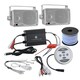 Pyle KTHSP410 600-watt 2-channel Bluetooth Marine Sound System with Pair of 3.5-inch Box Speakers and 50-foot Wire