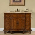 Silkroad Exclusive 48-inch Travertine Stone Top Bathroom Single Sink Vanity