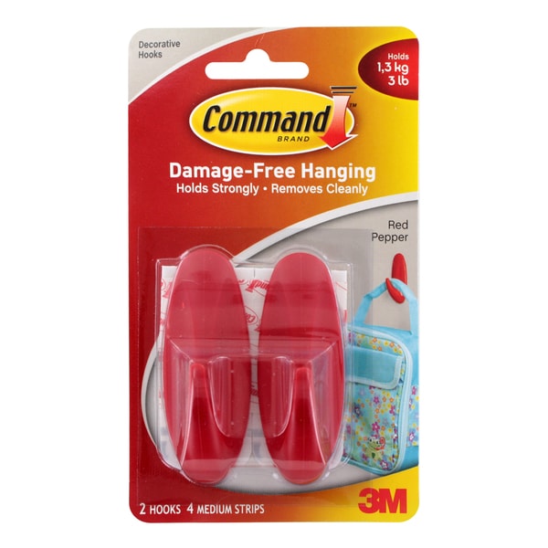 3M Command Red Medium Damagefree Hanging Hooks Overstock Shopping