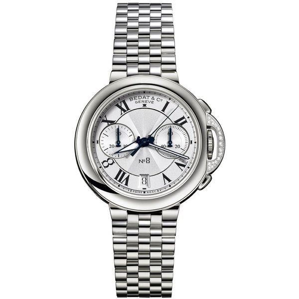 Bedat Unisex 830.021.100 'No. 8' Automatic Chronograph Silver Stainless steel Watch