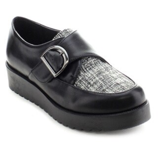 Wild Diva ELSA-03 Women's Retro Plaform Monk Strap Brothel Creeper Flat Oxfords