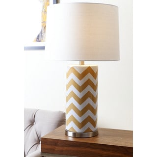 ABBYSON LIVING Madison Mustard Yellow Chevron Table Lamp