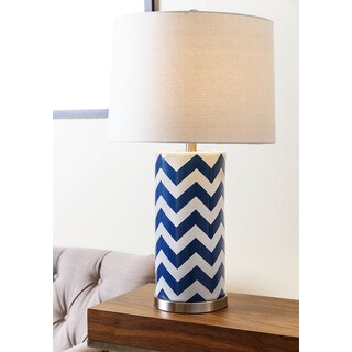 ABBYSON LIVING Madison Navy Blue Chevron Table Lamp