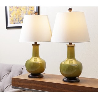 ABBYSON LIVING Lauren Sage Green Ceramic Table Lamp (Set of 2)