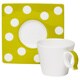 Red Vanilla Freshness Dots Olive Espresso Cup/ Saucer (Set of 6)