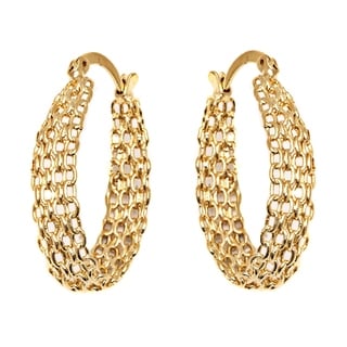 Peermont Jewelry 18k Goldplated Cable Linked Hoop Earrings