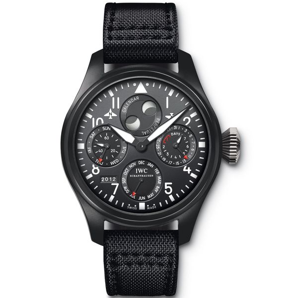 IWC Men's IW502902 'Big Pilot' Automatic Chronograph Black Canvas Watch