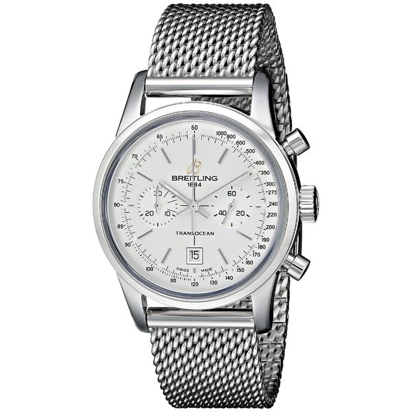Breitling Men's A4131012-G757SS 'Transocean 38' Automatic Chronograph Silver Stainless steel Watch