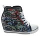 Nature Breeze Oscar-1 Women's High Top Lace Up Side Zip Hidden Wedge Sneakers