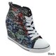 Nature Breeze Oscar-1 Women's High Top Lace Up Side Zip Hidden Wedge Sneakers