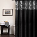 Classic Black and Silver Tile Patchwork Shower Curtain and Hooks or Separates