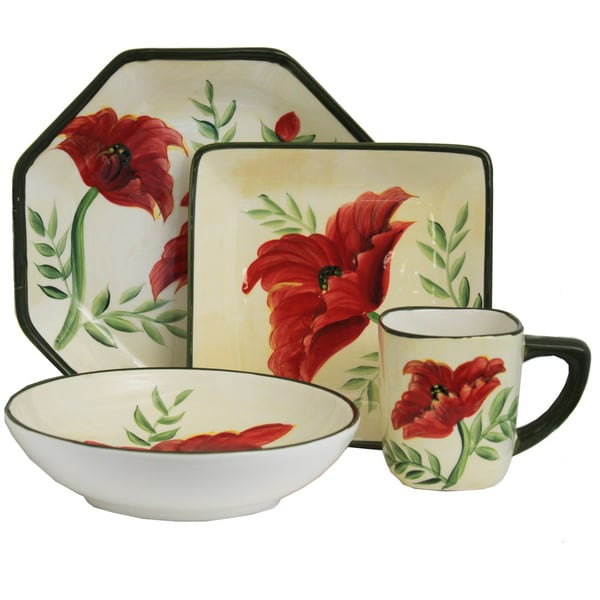 Poppy Collection Handpainted 16piece dinner set 17393413