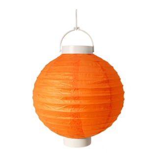 Battery Operated Orange Paper Lanterns (Set of 3)